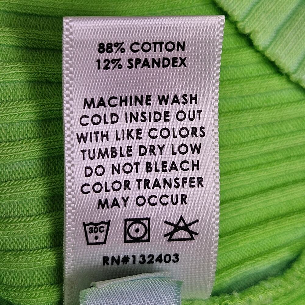 Cotton Citizen Ibiza Midi Dress S Lime Mix Ribbed Coastal Beachy Made in USA NEW - Picture 10 of 15